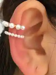 Белый серьги-кафф (комплект)