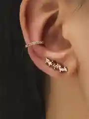 Оливковый серьги-кафф (комплект)