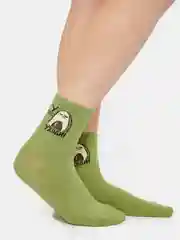 Зеленый женские носки с принтом