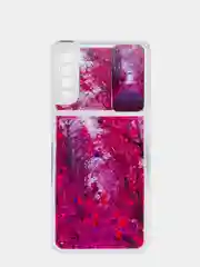 Фуксия чехол Samsung Galaxy A50 / A50s / A30s силиконовый переливающийся жидкий с защитой камеры