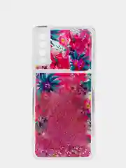 Коралловый меланж чехол Samsung Galaxy A50 / A50s / A30s силиконовый переливающийся жидкий с защитой камеры