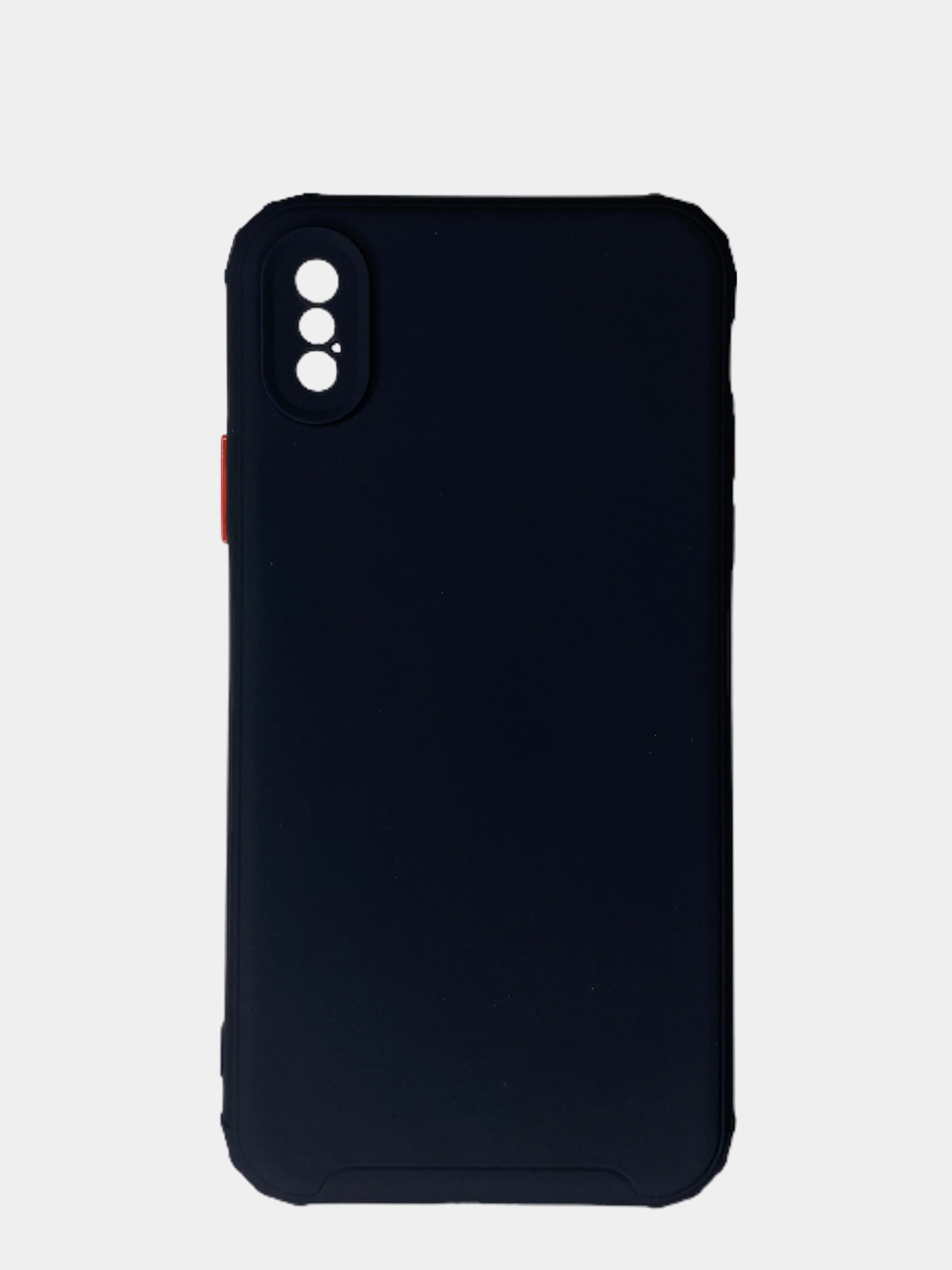 Черный чехол iPhone X / Xs силиконовый противоударный цветной матовый