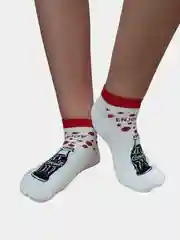 Белый носки цветные, с принтом "Кока-Кола"