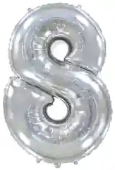 Серебряный воздушные шары цифры "16"