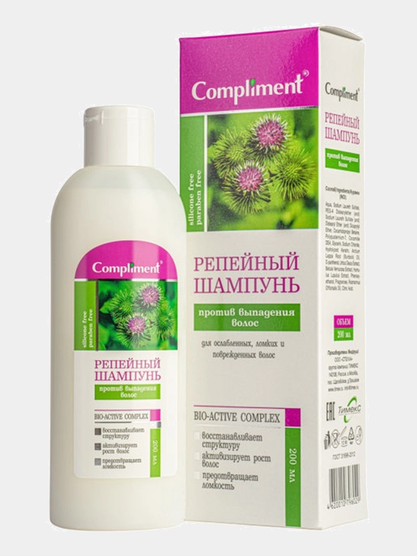 Compliment Шампунь, Репейный против выпадения волос, 200 мл