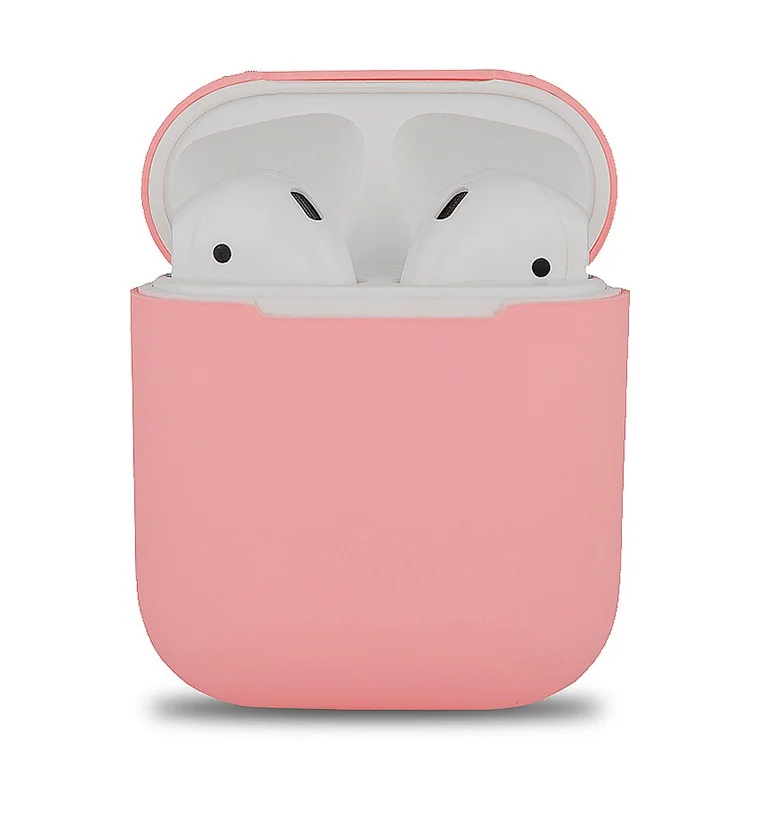 Розовый ультратонкий силиконовый чехол для AirPods 2