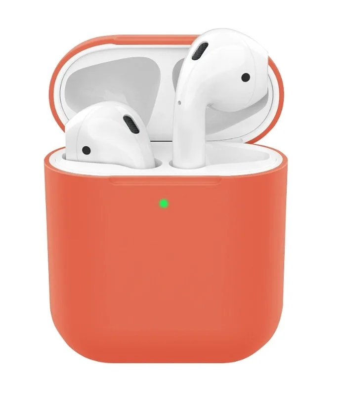 Оранжевый ультратонкий силиконовый чехол для AirPods 2
