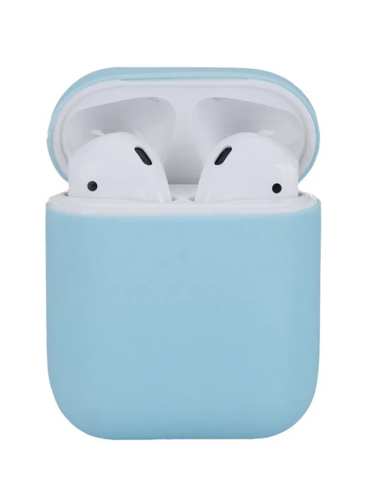 Небесно-голубой ультратонкий силиконовый чехол для AirPods 2