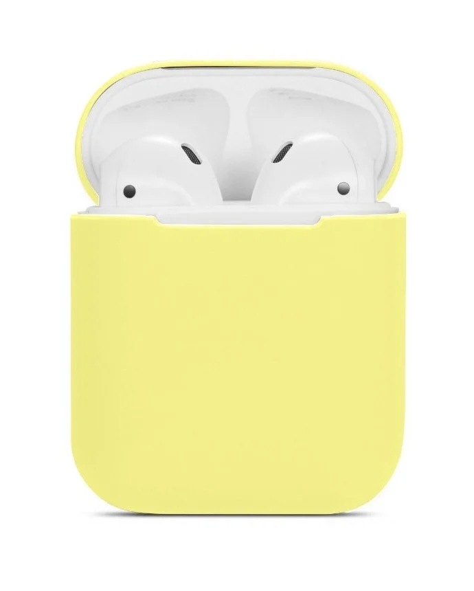 Желтый ультратонкий силиконовый чехол для AirPods 2