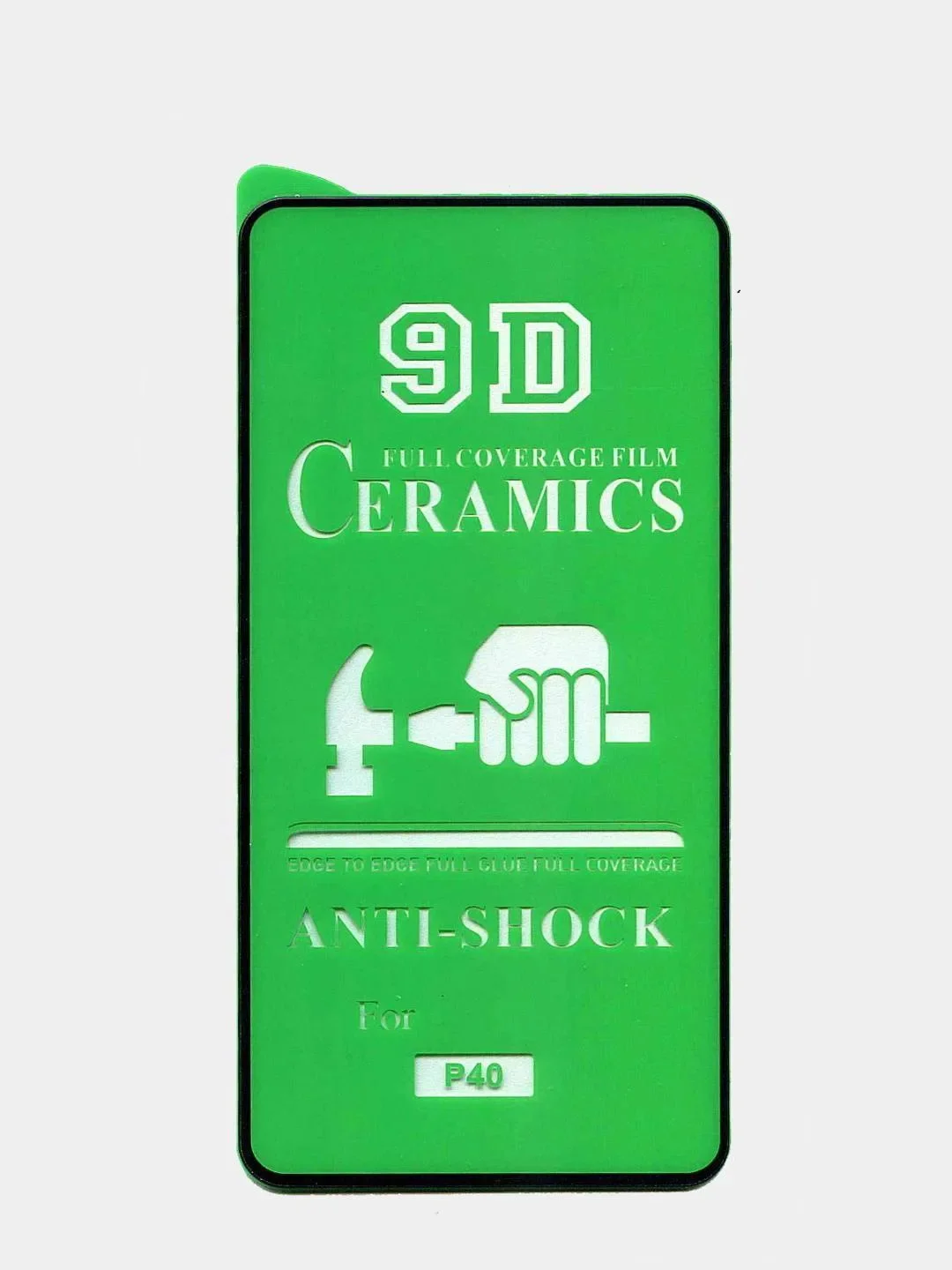 Гибкое защитное стекло CERAMICS 9D для Huawei P40 с черной рамкой