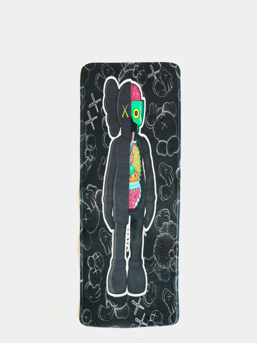 Желтый прямоугольный напольный ковер Kaws the Doll