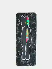 Желтый прямоугольный напольный ковер Kaws the Doll