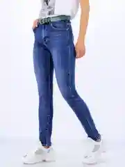 Синий меланж джинсы женские, JO-JO