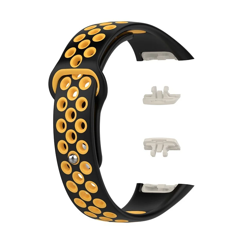 Желтый силиконовый спортивный ремешок для Huawei Band 6 / Honor Band 6