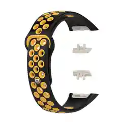 Желтый силиконовый спортивный ремешок для Huawei Band 6 / Honor Band 6