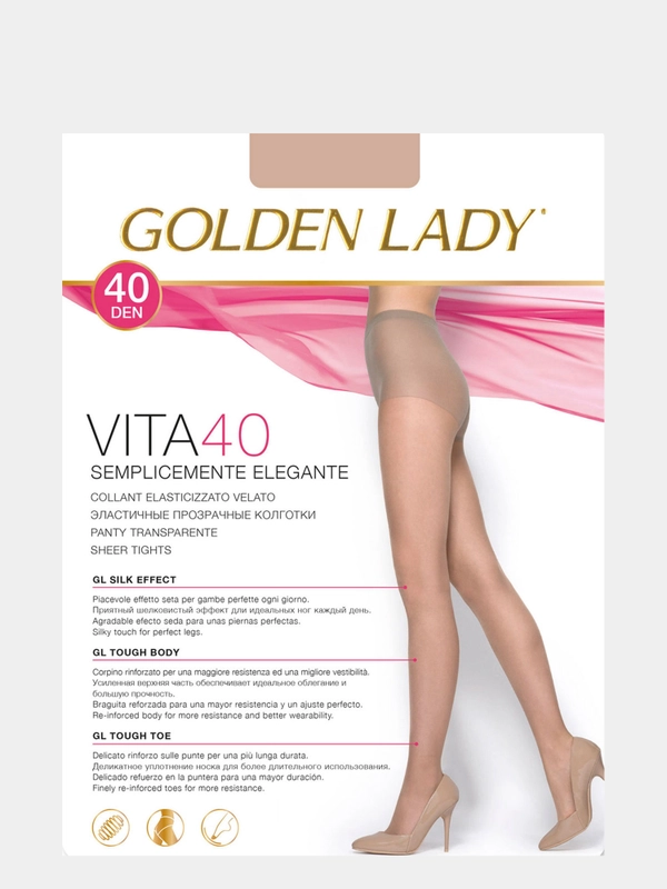 Колготки женские классические Golden Lady, VITA 40 den, LYCRA