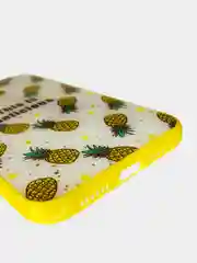 Желтый чехол Apple iPhone XR белый с рисунком и цветной рамкой
