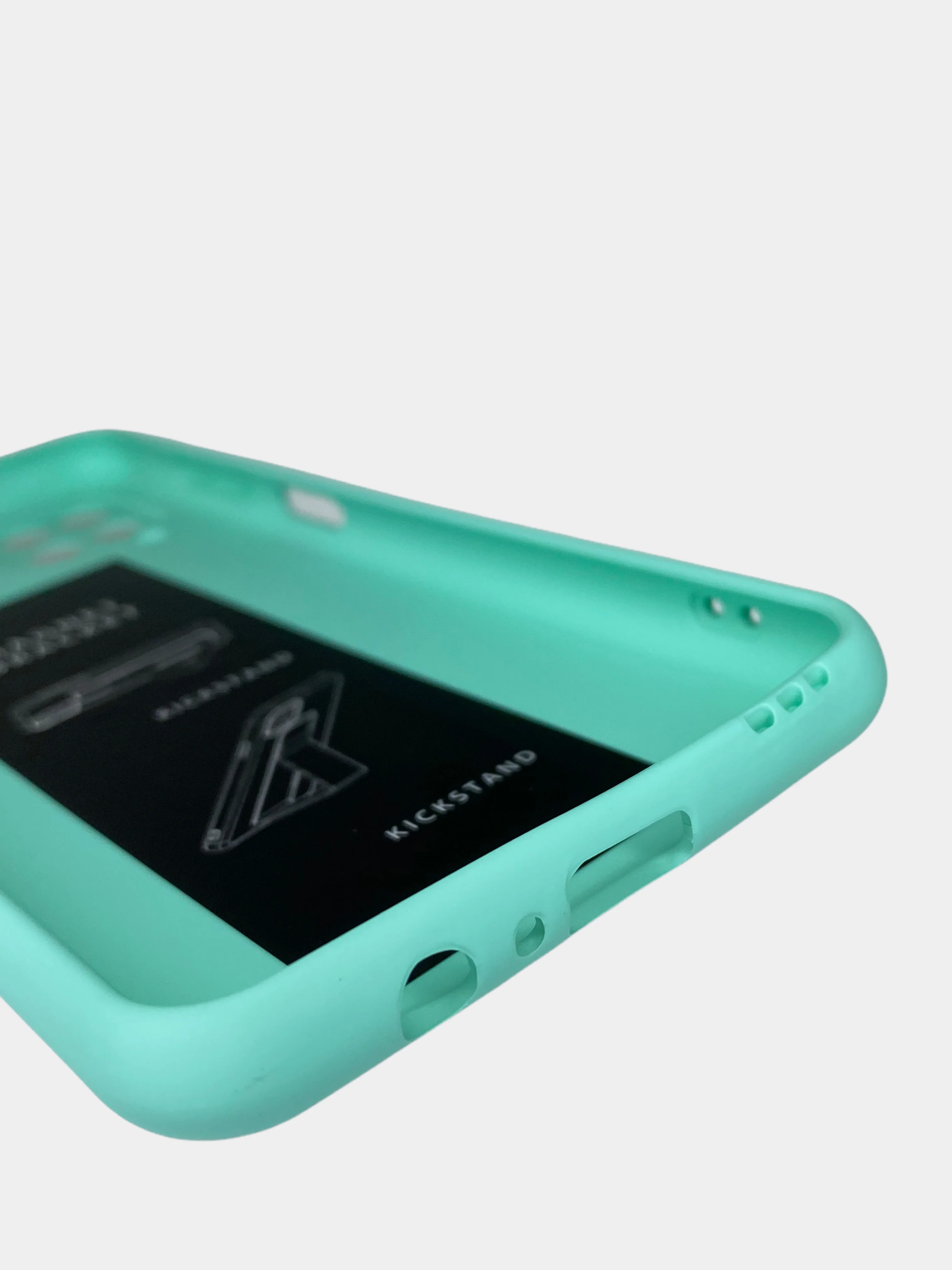 Бирюзовый чехол Samsung Galaxy A12 / M12 силиконовый под кожу с подставкой