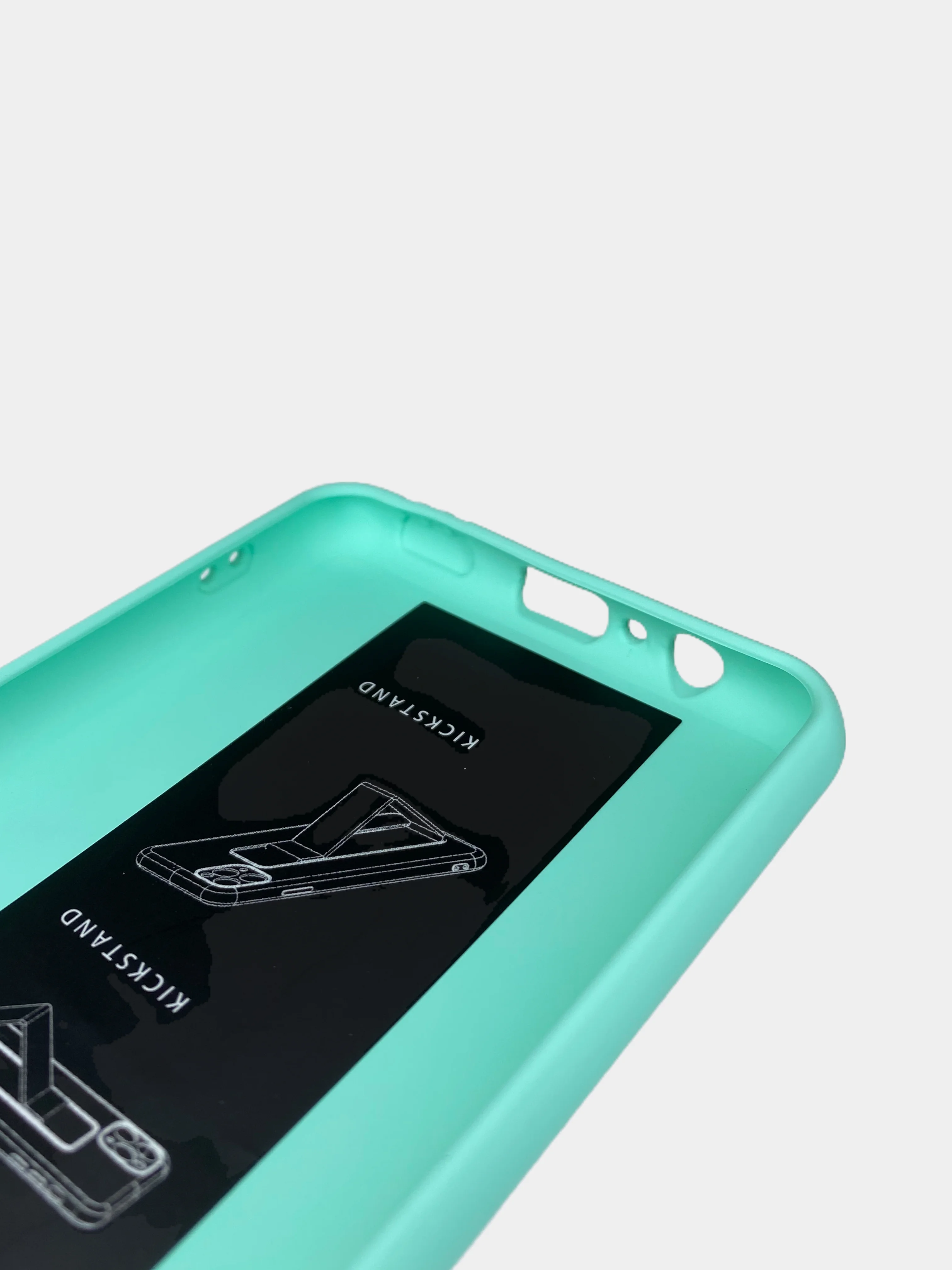 Бирюзовый чехол Samsung Galaxy A12 / M12 силиконовый под кожу с подставкой
