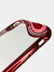 Коралловый меланж чехол Apple iPhone Xs Max прозрачный силиконовый с глянцевой рамкой и стразами