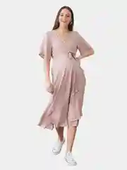 Платье с коротким рукавом для беременных и кормящих принт Polka dot