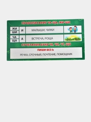 Обучающие карточки - шпаргалки двухсторонние, 17*8,5 см