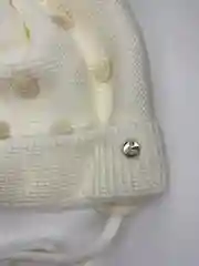 Шапка с декором, детская, вязаная, на девочку