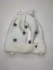 Белый шапка с декором, детская, вязаная, на девочку