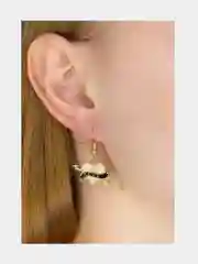 Бежевый серьги "Сердце", бежевые