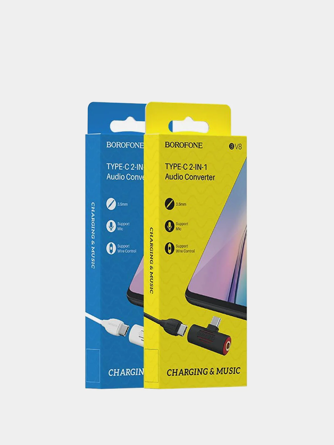 Переходник для зарядки и прослушивания музыки, type-c