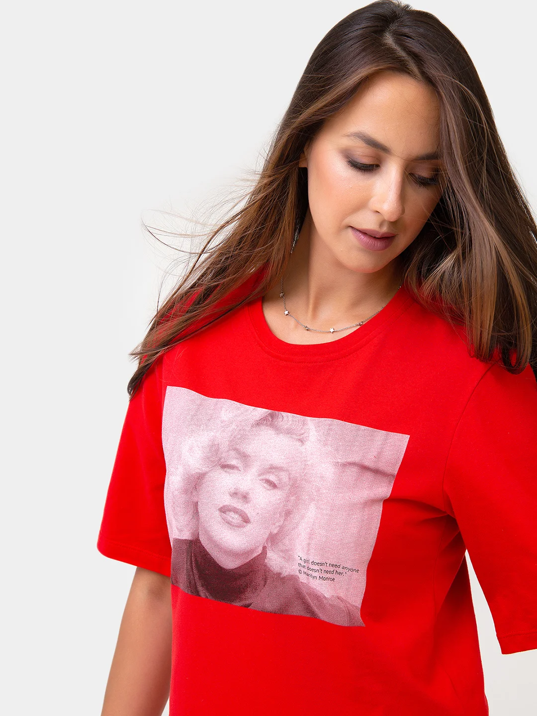 Футболка с принтом Raposa 253RED, трикотажная, женская