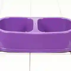 Фиолетовый миска FAVORITE пластиковая, двойная, нескользящая, 0,45 л