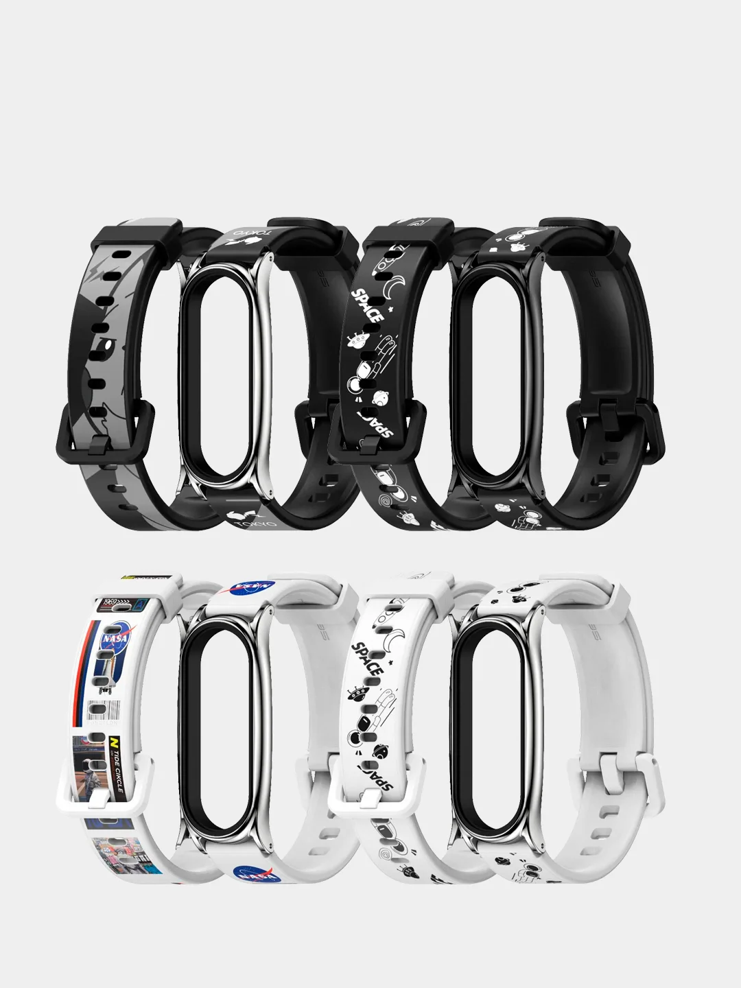 Белый ремешок силиконовый для Xiaomi Mi Band 3 4 5 6 сяоми ми банд