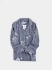 Синий меланж пижама из натуральных тканей