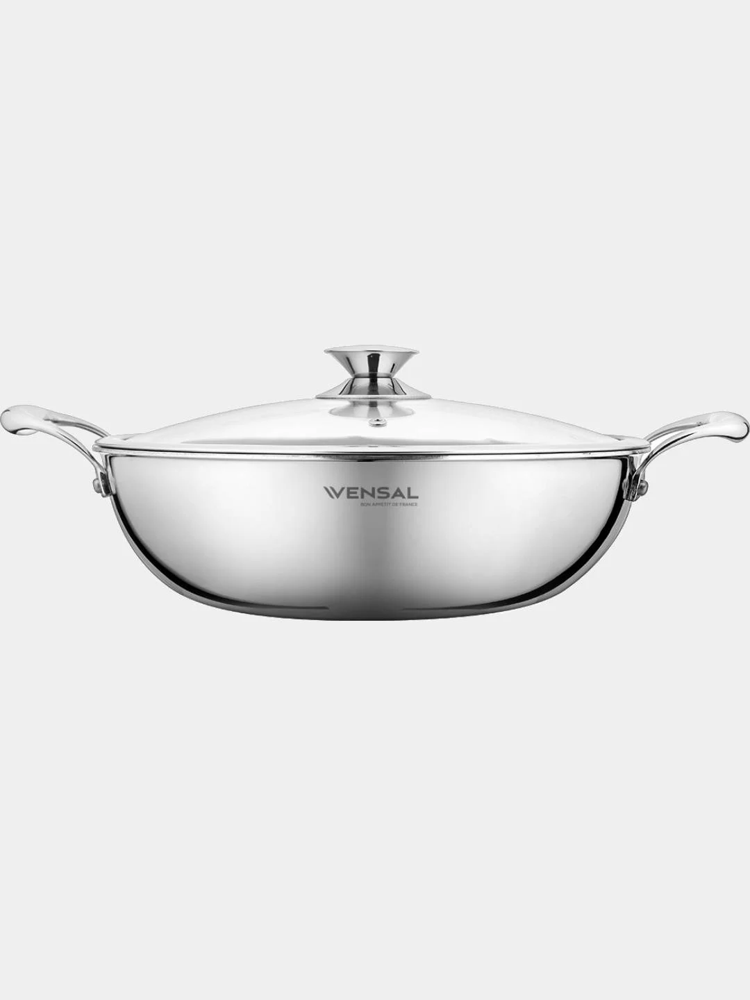Вок VENSAL Le Chef VS1534 с двумя ручками из трехслойной нержавеющей стали 26 см