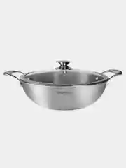 Вок VENSAL Le Chef VS1534 с двумя ручками из трехслойной нержавеющей стали 26 см