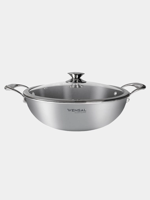 Вок VENSAL Le Chef VS1534 с двумя ручками из трехслойной нержавеющей стали 26 см