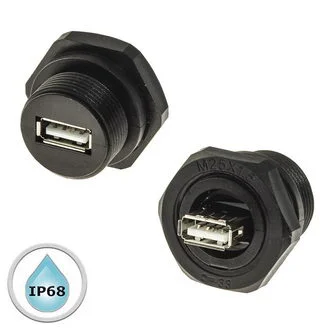 Гнездо USB 2.0 герметичное на корпус M25USBZ0-2.0