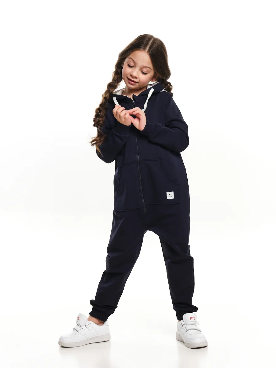 Mini Maxi / Комбинезон с капюшоном из футера для девочки и мальчика (98-122)