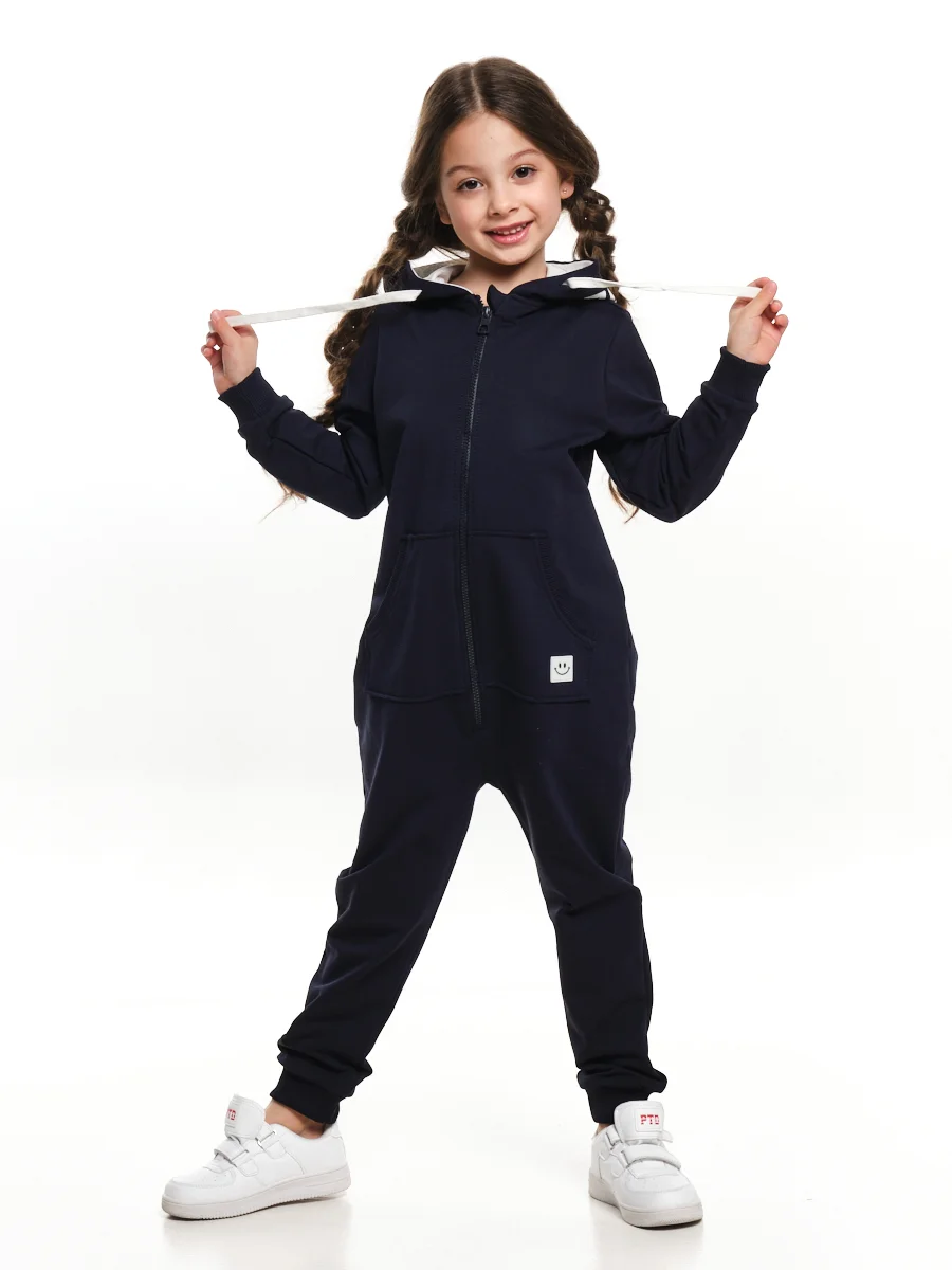 Mini Maxi / Комбинезон с капюшоном из футера для девочки и мальчика (98-122)