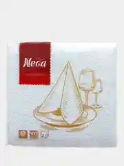 Салфетки бумажные 2 слоя 100 л Nega белые 100% целлюлоза