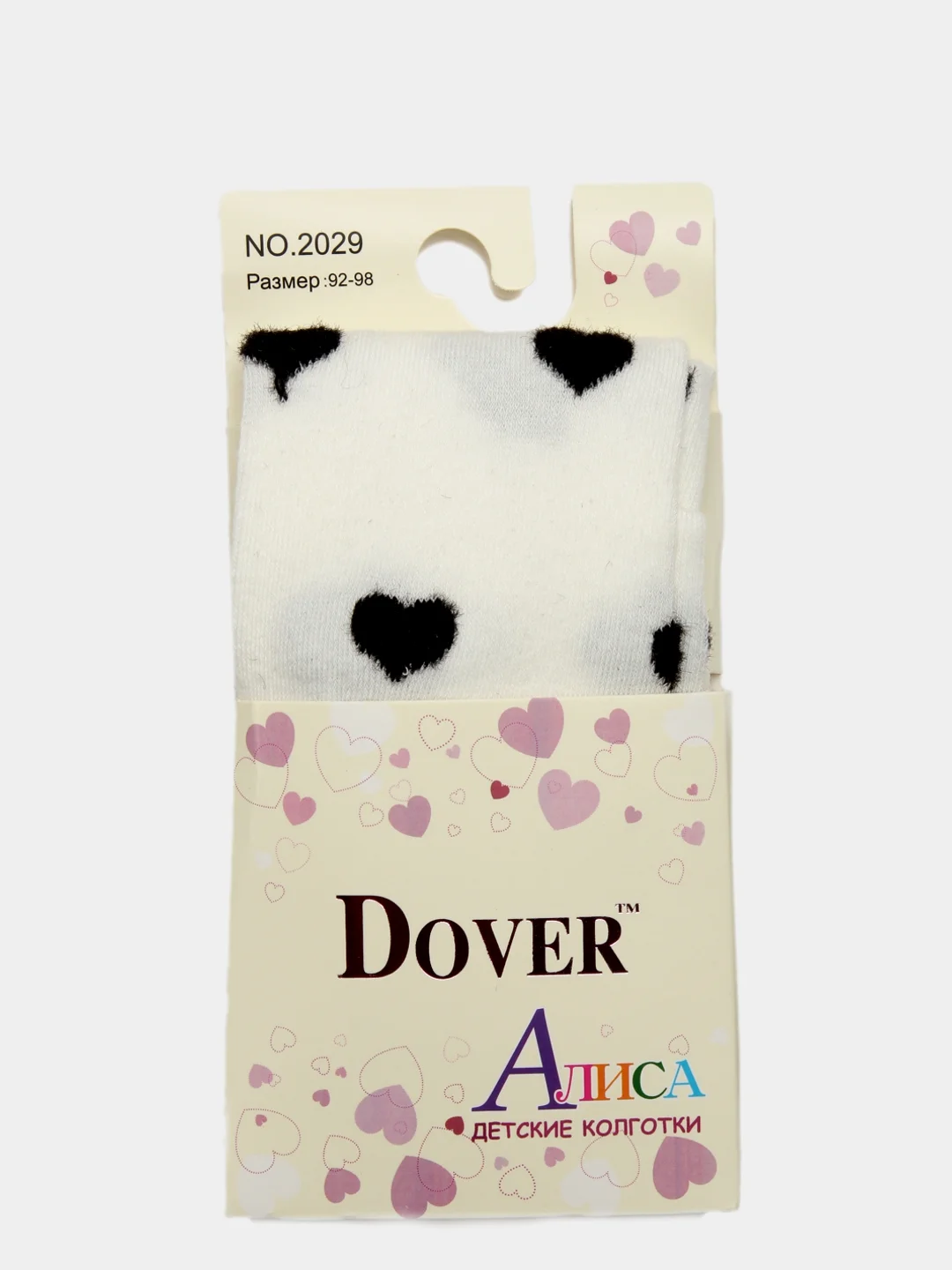 Белый колготки детские с сердечками Dover Алиса от 1 года до 10 лет цвет на выбор