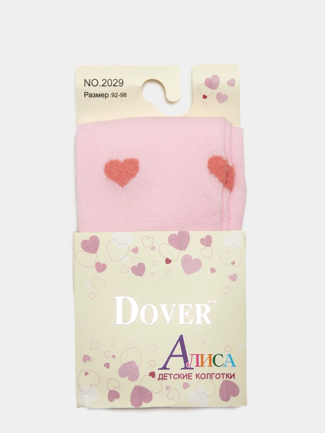 Розовый колготки детские с сердечками Dover Алиса от 1 года до 10 лет цвет на выбор