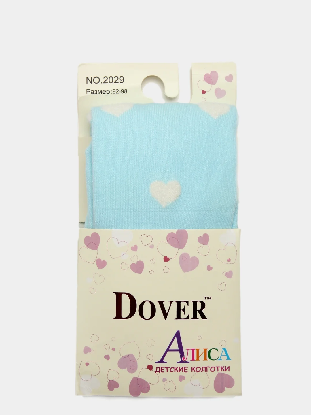 Бирюзовый колготки детские с сердечками Dover Алиса от 1 года до 10 лет цвет на выбор