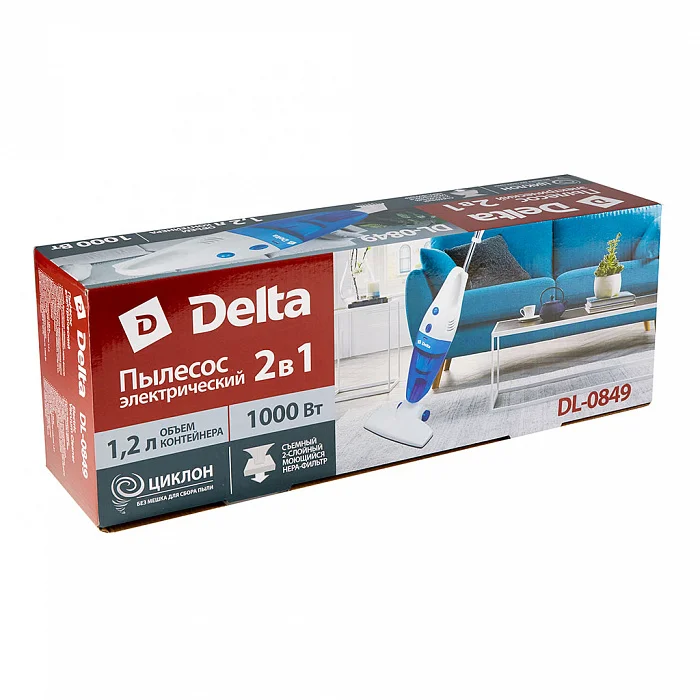 Пылесос вертикальный ручной Delta DL-0849, 1000 Вт