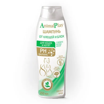 Animal Play шампунь для кошек, репеллентный, 250 мл