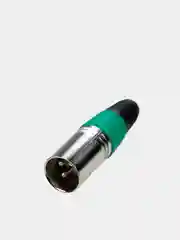 Зеленый акустический разъём XLR, 3-х контактный (папа) (У)