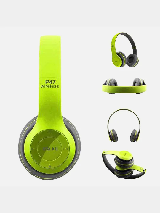 Зеленый беспроводные Bluetooth наушники Wireless P47