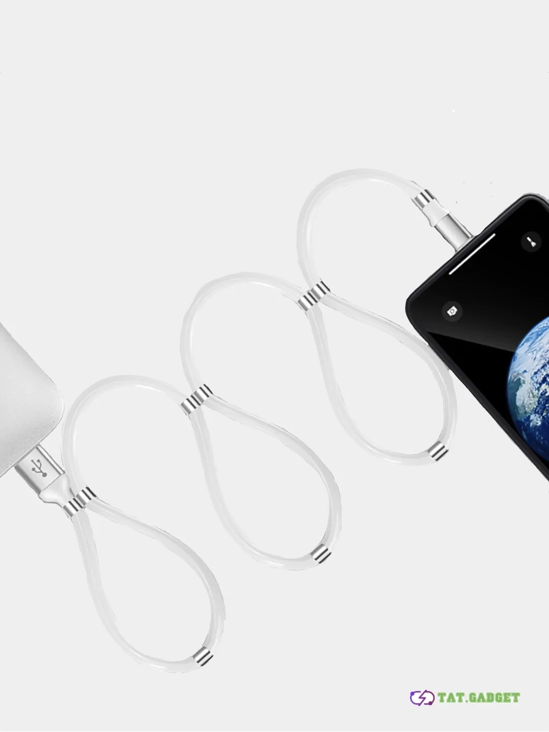 Белый кабель для зарядки iPhone / Lighting магнитный