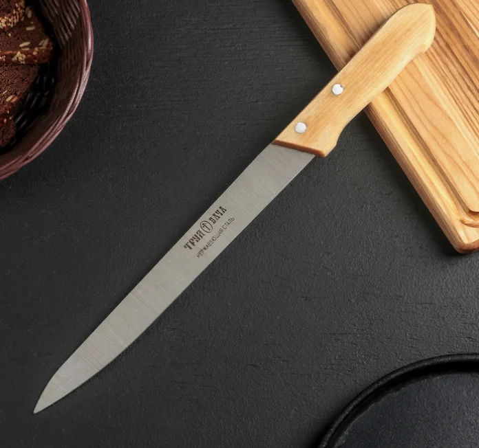 Нож кухонный для мяса "Гастрономический", лезвие 23,5 см, деревянная рукоять